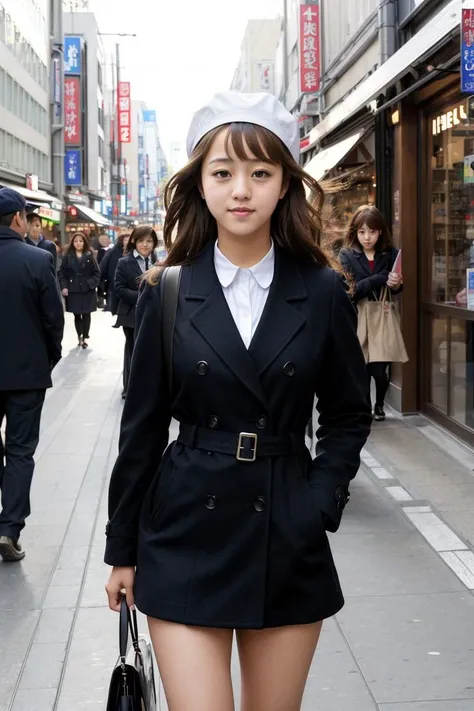 RAW portrait photo, embedding:HagiwaraMai in busy Tokyo street, embedding:fcDetailPortrait
