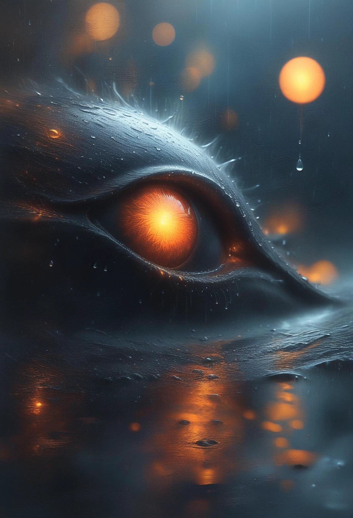 score_9, score_8_up, score_7_up, score_6_up, best quality, abusrdes, surreal, concept art, oil painting, (evil eye of sauron in rain drop:1.3), orange iris, dark pupil, eyelashes, looking at viewer, evil eye is watching you be careful, dark fantasy, horror \(theme\), creepy, gloomy, dark magic luming inside rain drop
very aesthetic, dark, night, darkness, nsfw, uncensored, detailed, red and black color guide, primary colors, limited palette
chiaroscuro, low-key, inspired by Lord of the Rings and J. R. R. Tolkien, no no humans
<lora:RMSDXL_Creative:0.5> <lora:PerfectEyesXL:0.35> perfecteyes <lora:hand 4:0.2> <lora:ral-rndrps-sdxl:0.8> ral-rndrps
intricate, fine details, extreme close-up, macro shot, focus on eye, centered, sharp focus, ambient occlusion, subpixel articulation, <lora:Bio-Luminescence:0.2> glowing <lora:tbh258-sdxl:0.5> Diablo <lora:tbh295-sdxl:0.3> style of H. R. Giger <lora:envyStarlightThickOil_01v10:0.8> palette knife <lora:Creative_Style_RMSDXL_Enhance:0.3> <lora:TheWeirdies:0.2> TheWeirdies, <lora:sdxl_lora_beksinski:0.25> digital artwork by Beksinski