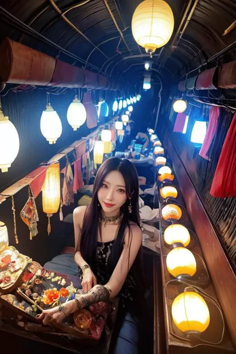 (otherworldly, otherworldly atmosphere, otherworldly appearance), highly insanely detailed, masterpiece, top quality, best quality, highres, 4k, 8k, RAW photo, Caribbean, egyptian, 
depth of field, focused, foreshortening, 
(dark tunnel, flower field, flower filed, china street), 
(long_hair, long hair), collar, earrings, (Latina:0.5), 
(random colors cloth, random colors hair), sparking lips, 
mole under mouth, mole under eye, 
(Adult, jav, half naked, nsfw:0.8), 
Cinematic Photo of a beautiful Chinese fashion model bokeh train
<lora:Dreamcatcher_Handong_Lora:0.7>, 
fisheye, from below, 
(air bed, indian slums, egyptian slums:1.2), Air Mattress, 
(smiling at viewer), (fantasy world)