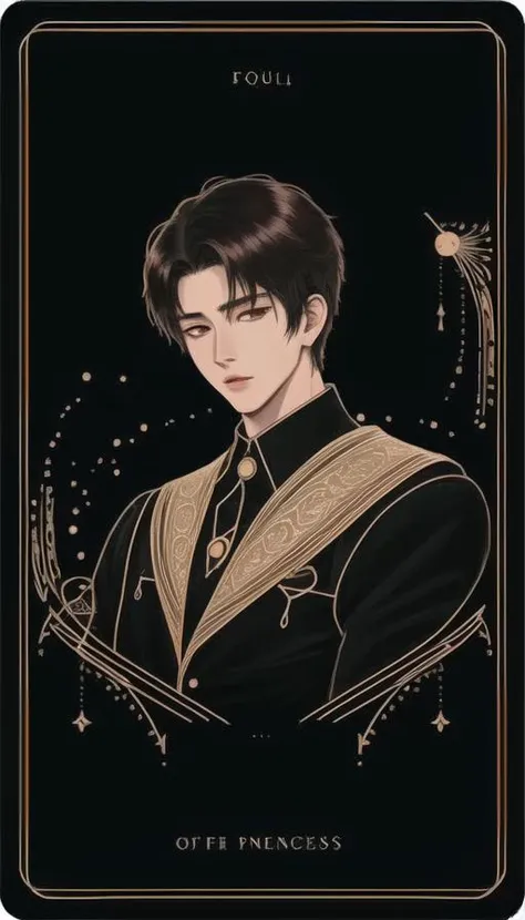 soul card, line, 1boy, handsome face, upper body,   <lora:soulcard-000002:1>