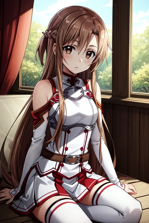 (masterpiece, best quality), intricate details,
1girl, <lora:Kizuki - Sword Art Online - Yuuki Asuna:0.8> yuuki asuna, kizukiai, brown hair, brown eyes, medium breasts, long hair, braid, kotbo, white gloves, white uniform, white boots, red skirt, red straps,