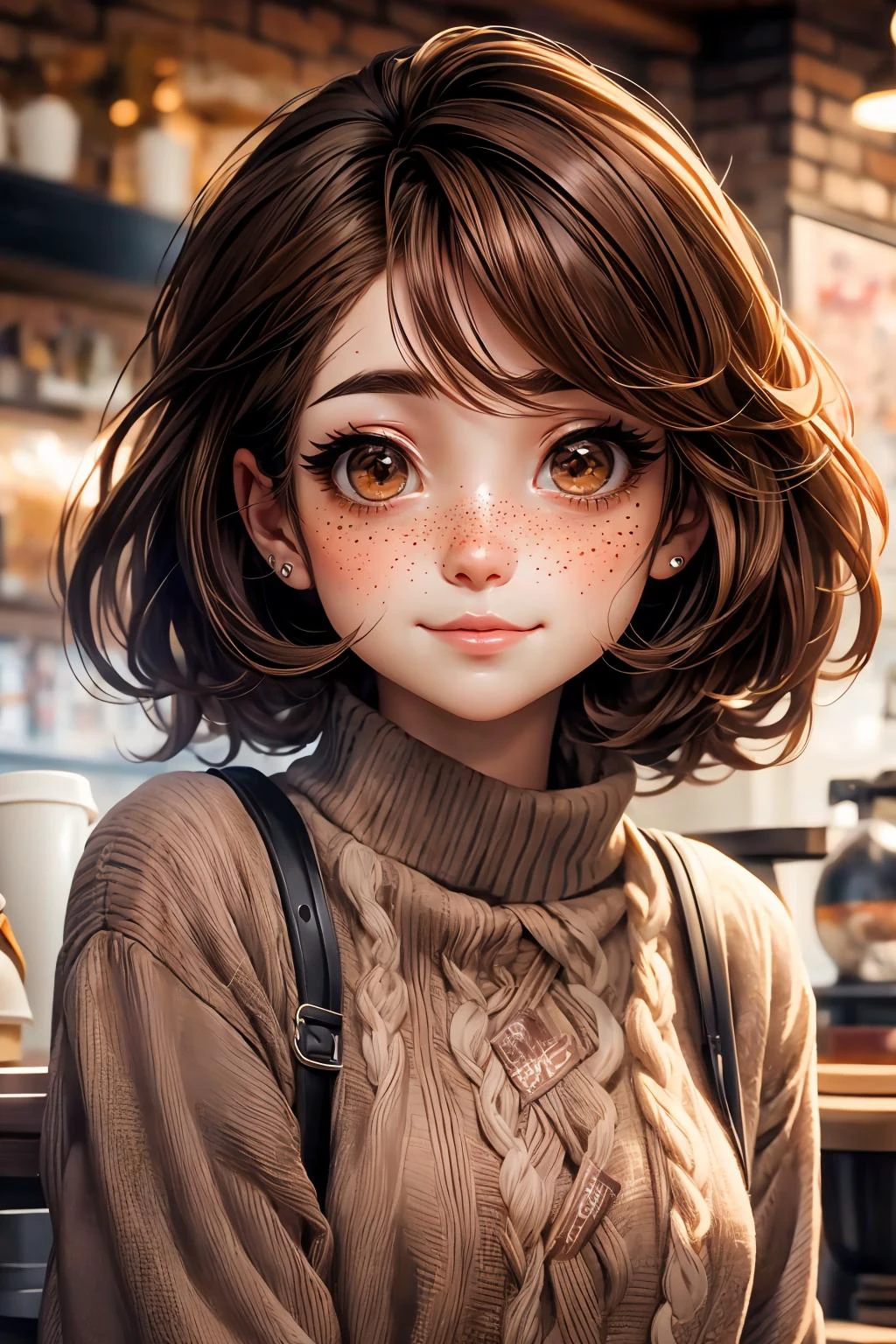 closeup, face, portrait, upper body,
freckles,
shy, blush,
(short brown hair:1.1),
(coffee shop:1.1),
(brown eyes:1.4),
cozy, detailed eyes, winter sweater,
<lora:more_details:0.35>
<lora:Cosmic anime-oil fusion v2:0.35>
<lora:AnimeVibesV3:0.5> animevibes,
<lora:3DMM_V11:0.6> 3DMM
<lora:midjourney_20230624181825:0.4> midjourney, shiny, shiny hair, shiny skin, shiny clothes