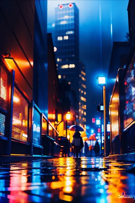 animevibes, glowing, scenary, street view, rainy, reflections, cinematic
 <lora:AnimeVibesV3:1>