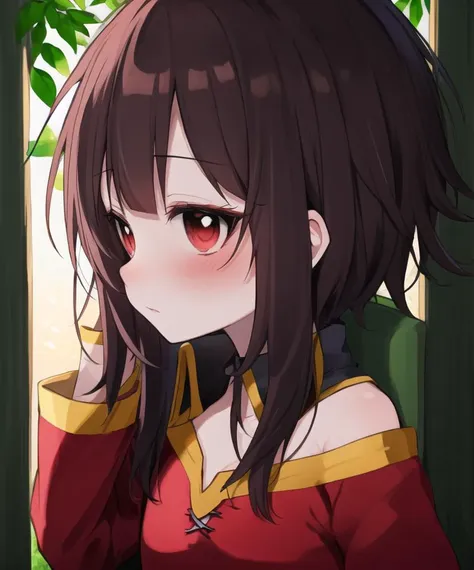 anime_style_blush,looking at viewer,<lora:megumin_v3:1>,megumindef,available light,nature,shy,profile,