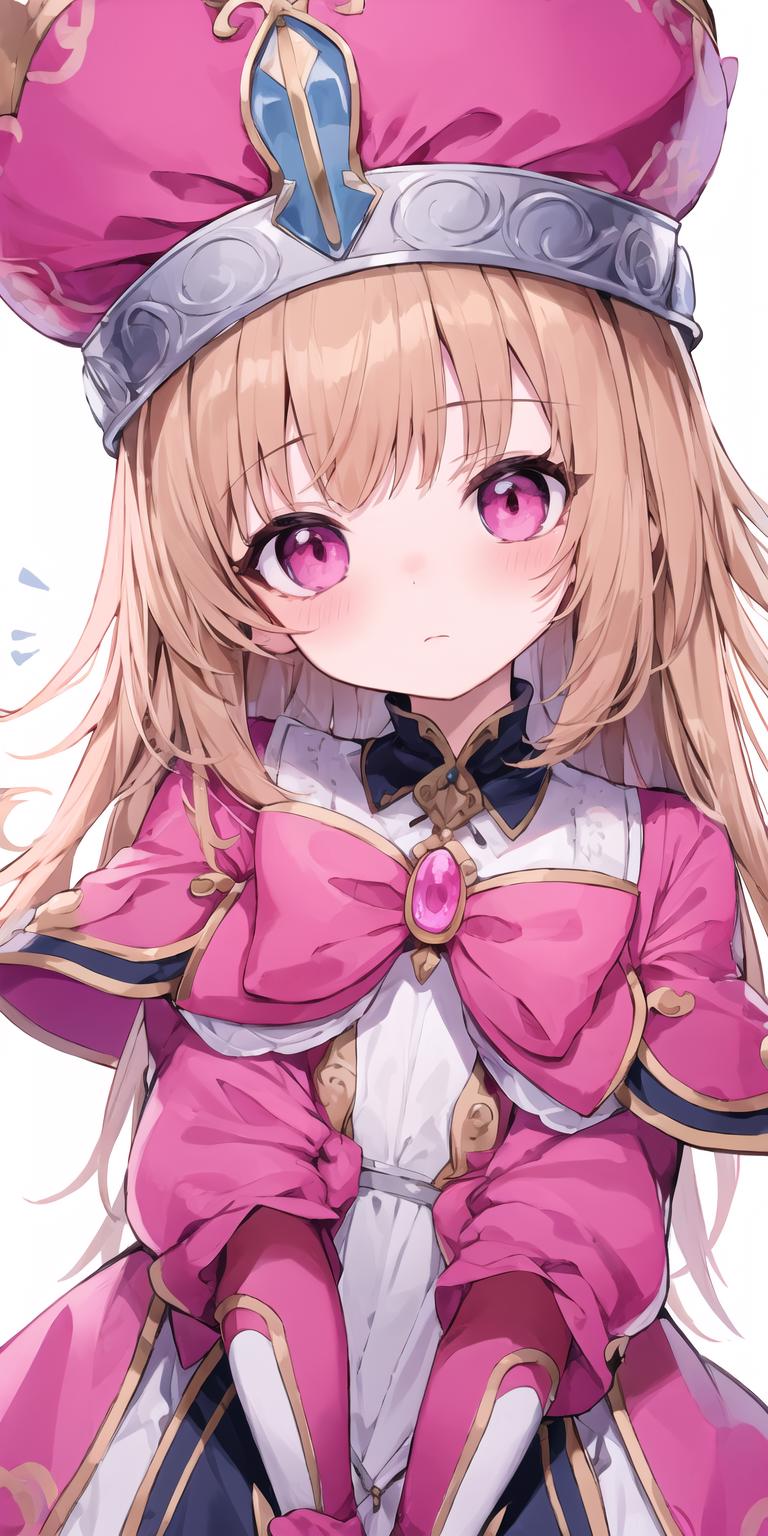 A girl in a pink dress and a hat with a bow - SeaArt AI