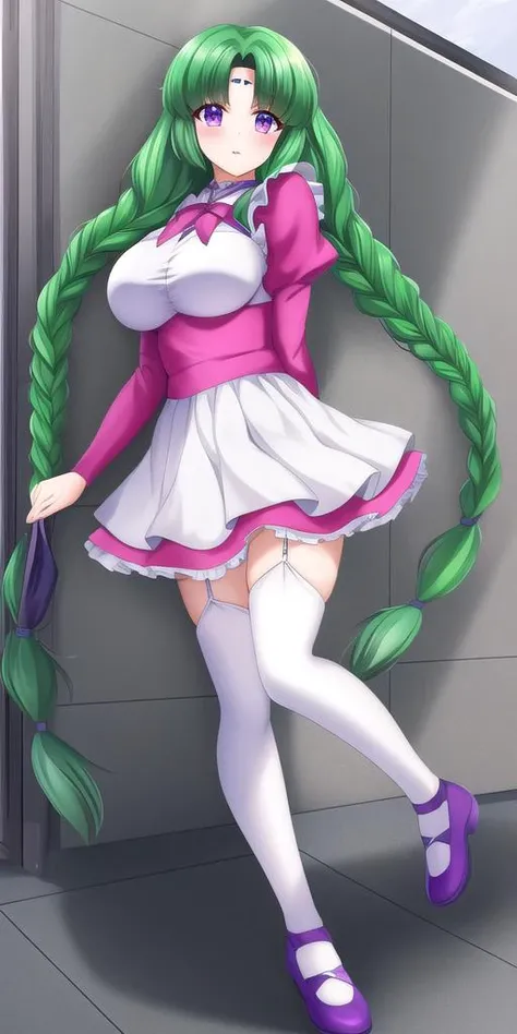masterpiece, best_quality, highres, <lora:VfdCnl:0.65>, vfdcnl, large_, VfdOft, solo, twin_braids,
