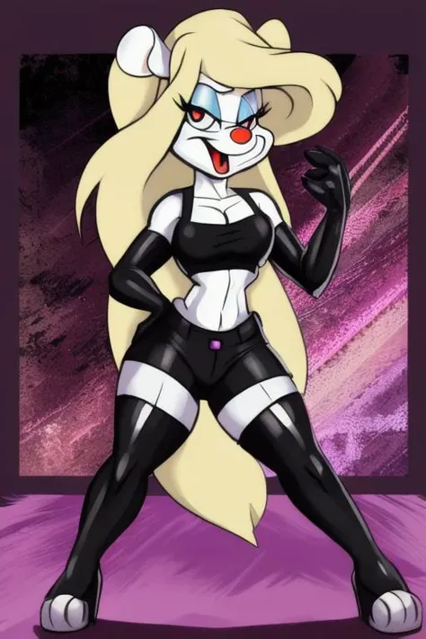 Minerva Mink (Animaniacs), <lora:DominatrixA-18:1>, DominatrixA, 1girl