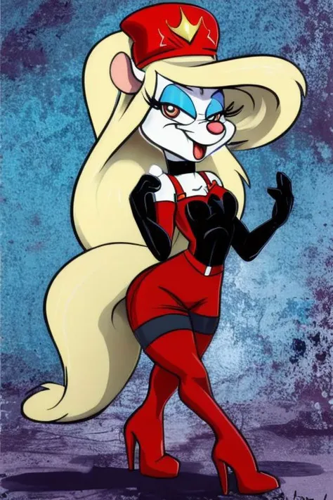 Minerva Mink (Animaniacs), <lora:DominatrixA-18:1>, DominatrixA, 1girl