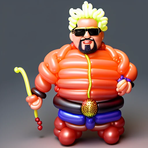 BalloonArt, guy fieri, Volumetric lighting, concept art, brush stroke style, artstation, trending, highly detailed,