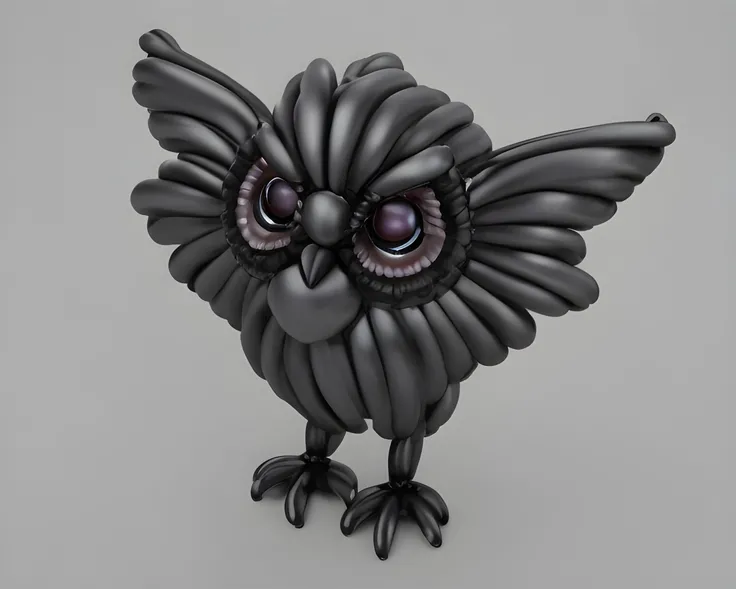 BalloonArt, owl, Volumetric lighting, concept art, brush stroke style, artstation, trending, highly detailed,