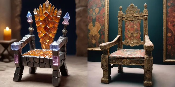 (kcrstal17xl:0.6) analog realistic Post-Impressionism colour photo of a throne, very detailed, award-winning