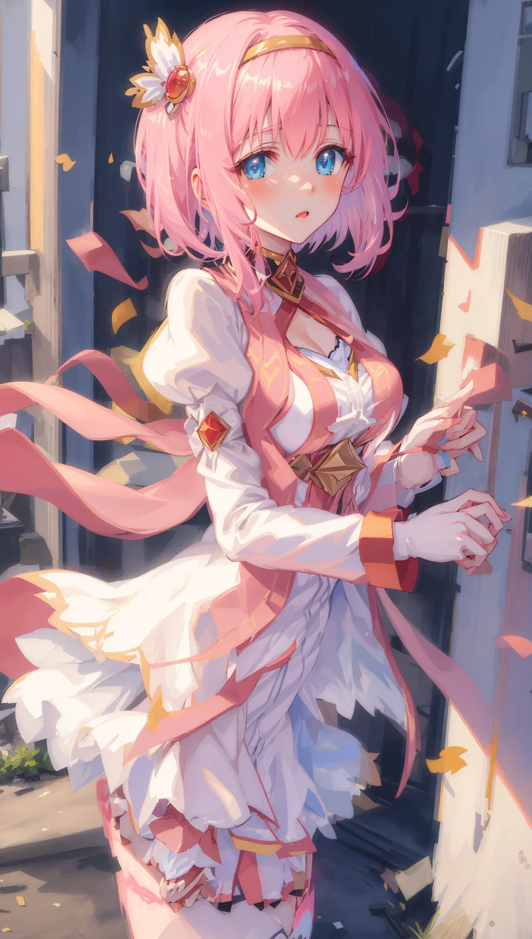 ((((ultra illustrated style:1.0)))),best quality,best animated,masterpiece,ray tracing, global illumination,yui five star,1girl, solo, outdoors,looking at viewer, standing <lora:yui five star-000003:0.9>