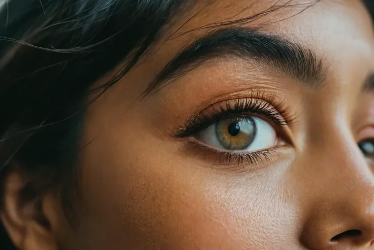 cinematic still A close up shot of an 18 year old Malaysian-Kadazan woman ,highly detailed skin with hair , emotional, harmonious, vignette, 4k epic detailed, shot on kodak, 35mm photo, sharp focus, high budget, cinemascope, moody, epic, gorgeous, film grain, grainy,