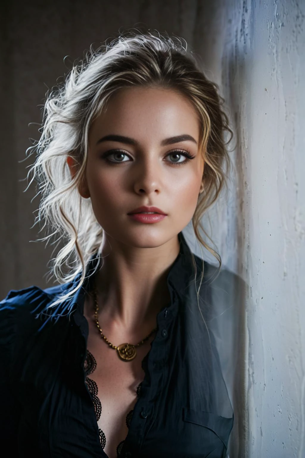 , amateur model wearing hipsters,natural skin ,(perfect hands:1.4),<lora:add-detail-xl:1> <lora:Cosine_freck:.9> <lora:EleonoraV2:0.2>, low key photography, dramatic lighting, deep shadows, rich contrast, moody atmosphere, intense emotions, cinematic feel, mysterious ambiance, emphasizing shape and form, creating depth, evoking drama, storytelling through shadows, professional technique, fantasy portrait photography, beautiful eyes, ethereal beauty, magical atmosphere, whimsical element, enchanting composition, mystical storytelling, professional lighting, imaginative concept, creative styling, otherworldly aesthetic, fantasy romance, surreal visual, enchanting character, captivating narrative, intricate detail, vibrant color, fantastical landscape, fashion editorial photography, high-fashion imagery, avant-garde aesthetics, editorial storytelling, conveying fashion trends and concepts, artistic interpretation, expert styling, professional lighting, capturing fashion-forward visuals, creating visual impact, evoking emotion, pushing creative boundaries