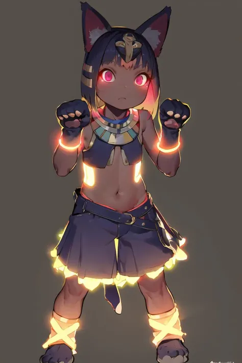 masterpiece, excessive fog, glowing markings, glowing eyes, prefect anatomy , <lora:ankhaAnimalCrossing_v1:0.8>, ankha, 1girl, solo, colored skin,animal ears, paw pose, <lora:MukStyle-27:1>