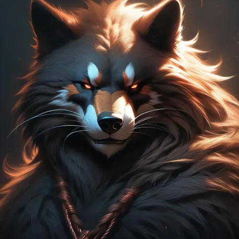 dark furry portrait, copper wire, visible scars and nerves, intricate, headshot, highly detailed, digital painting, art station, concept art, sharp focus, cinematic lighting, illustration, art by artgerm and greg rutkowski, alphonse moka, cgsociety, olivia