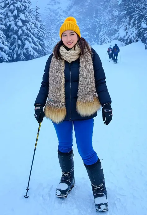 <lora:rosetitaXL:1>, realistic photo of rosetita, a woman, 1girl, standing in the snow, wearing a heavy fur coat, wearing a scarf, wearing a beenie, wearing a vest, wearing a sweater, wearing gloves, wearing ski boots, outdoors, within Civitai TOS rules, within Civitai TOS guidelines, content that will not be deleted for breaking Civitai TOS, nothing sus, super G rated