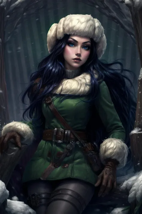 Highly detailed, High Quality, Masterpiece, beautiful,  <lora:more_details:1>,<lora:ArcticCaitlyn-09:1>, ArcticCaitlyn, winter, rainbow, magic, forest, beautiful, gorgeous, much detail, much wow, masterpiece by dorian cleavanger and stanley lau