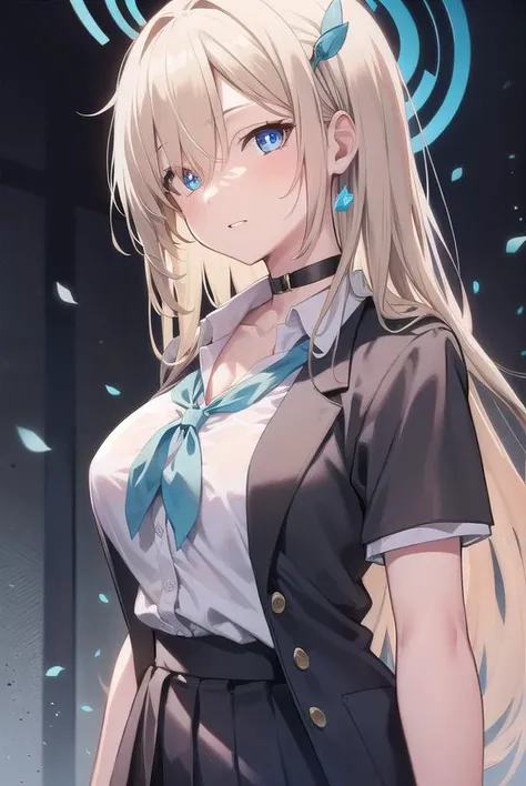 asunaichinose, <lora:asunaichinosetest:1>,
asuna ichinose, blonde hair, blue eyes, hair bow, hair ornament, hair over one eye, halo, long hair, mole, mole on breast, mechanical halo,
BREAK bow, choker, collarbone, dress shirt, hair scrunchie, miniskirt, school uniform, scrunchie, shirt, skirt,
BREAK looking at viewer,
BREAK classroom,
BREAK <lyco:GoodHands-beta2:1>, (masterpiece:1.2), best quality, high resolution, unity 8k wallpaper, (illustration:0.8), (beautiful detailed eyes:1.6), extremely detailed face, perfect lighting, extremely detailed CG, (perfect hands, perfect anatomy),