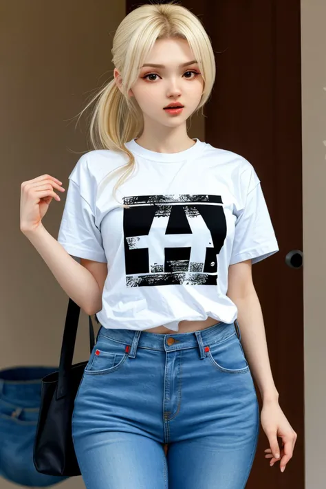 (long shot:1.4), <lora:ElinaKarimova_v4:0.9> ElinaKarimova wearing a t-shirt and jeans