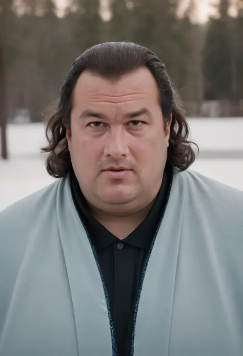 cinematic head and shoulder portrait,Segal is ice skating,plump,obese,cloak,frustrated,high quality photography,4k resolution,DLSR,Canon EOS R3,<lora:Segal_SDXL_V1:1>,