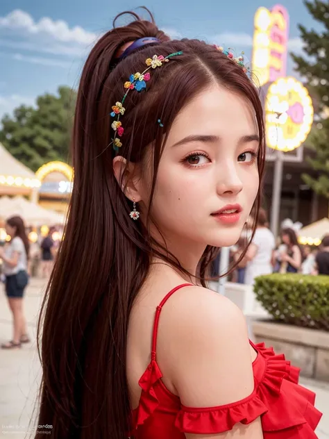 hotorealistic, long_hair, realistic, solo, photorealistic, best quality, ultra high res, teeth, 1girl,
outdoor, amusement park, colorful, joyful expression, long hair, ponytail, cute headband, looking back over shoulder, amusement park rides and attractions in background, night time setting,
1girl,
beautiful, masterpiece, best quality, extremely detailed face, perfect lighting, 1girl, solo,
best quality, ultra high res, photorealistic,
ultra detailed,
masterpiece, best quality,
nancy1, <lora:nancy_v2:0.8>