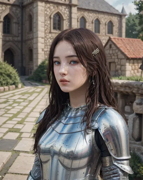 (masterpiece), (extremely intricate:1.3), (realistic), portrait of a girl, the most beautiful in the world, (medieval armor), metal reflections, upper body, outdoors, intense sunlight, far away castle, professional photograph of a stunning woman detailed, sharp focus, dramatic, award winning, cinematic lighting, octane render, unreal engine, volumetrics dtx nancy1, <lora:nancy_v2:0.9>,