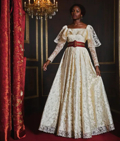 <lora:Jacquard_Clothing:0.7> , jaqcuard, jacquard fabric, made out of jacquard, jacquard, beautiful detailed jacquard gown, white gown with red blossom pattern, dancing in a dark room, cages, dynamic, beautiful composition, rim light, 1girl, dark skin, detailed face, beautiful face,, RAW photo, subject, 8k uhd, dslr, soft lighting, high quality, film grain, Fujifilm XT3, professional photo, (detailed skin:1.3), high quality,  <lora:Titanic_Era_Fashion:0.6> , titanic era fashion, dress, see-through, woman wearing titanic era fashion, short hair, belt, ribbons, ribbon trim,