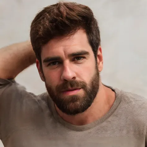 1 male, face, t-shirt,  <lora:Marcos Pitombo:1>