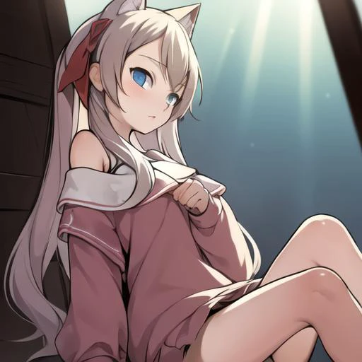 Furry, furry women, white rabbit, kemono, naked, beach, white long hair, eyes closed, mouth open, hurt face, lying on the ground, legs open, holding chest, defeated pose