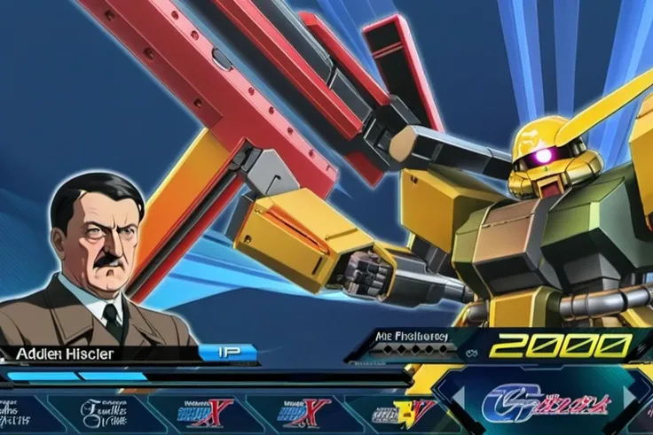Select mode,adolf hitler, mecha, <lora:exvs2T:0.7>