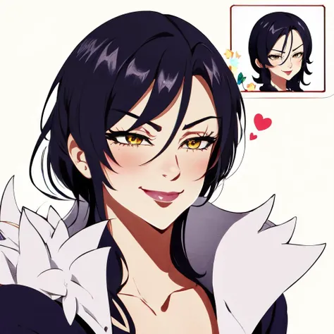 Highly detailed, High Quality, Masterpiece, beautiful, GenshinStickerRedraw, <lora:GenshinStickerRedraw:1>, 1girl, Merlin7DS, <lora:Char_7DS_Merlin:0.9>, smirk, blush