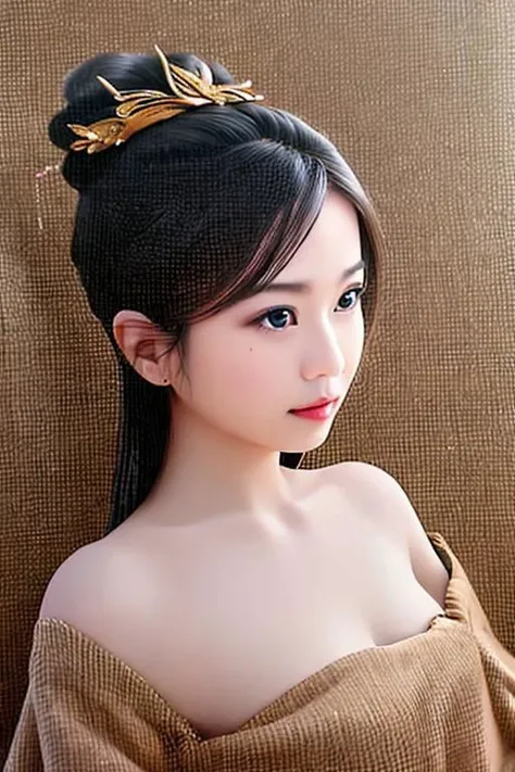 beautiful girl, realistic attention to detail, highly detailed,sharp image, intense close , UHD image, realism, nude, Chinese dress, nude breasts, small breasts, action sexy ,portrait, decorations Chinese,