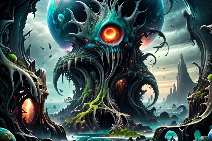 <lora:xl_more_art-full_v1:0.7>, (best quality:1.5), (hyperrealism:1.3), (intricate emotional details:1.5), (ultra detailed), (sharp focus), (sharp details), detailed digital illustration of a [Elemental realm where magic weaves:Ocean planet inhabited by amphibious aliens:0.5], Cyber noir, <lora:fracolor:0.7> fracolor , <lora:EnvyEndOfTimeXL01:0.7>, <lora:EnvyNormanArchitectureXL01:0.7>