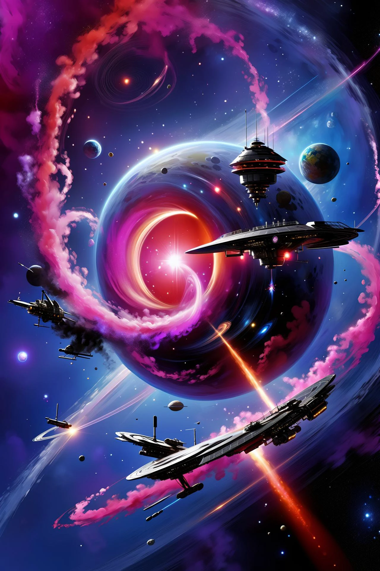 <lora:Retro_Illustration:1> 2d game scene, oil and watercolor painting, (space station:1.3) in a black and dark blue nebula,red_floating_translucent_arcane_swirls, mist, red_magic_glow, asteroid belt, debris <lora:add-detail-xl:1> misc, <lora:Elemental Wisps:0.8> DonMW15pXL <lora:EnvyEndOfTimeXL01:0.7>, (masterpiece:1.2), best quality, (hyperdetailed, highest detailed:1.2), high resolution textures, <lora:EnvyBetterHiresFixXL01:1>