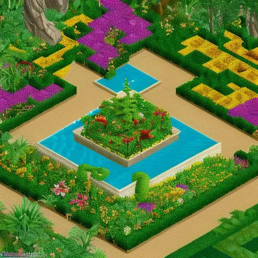 <lora:n3rct_v1:1.0>, (n3rct isometric image), realistic, (high quality), (high resolution), asian garden