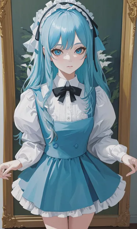 <lora:marie:1>, park, standing, portrait, best quality, high quality, masterpiece, highres, absurdres, blue, marie,