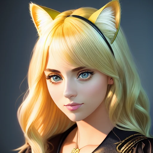 1girl, solo, photograph, photorealism, woman in her 20s, american, yellow hair, blonde hair, bronze hair, light hair, blonde, cat_ears, animal_ears,  blonde hair,   incredibly detailed beauty, Natalie Dyer, Elizabeth Teeter,  Scarlet Johanson, looking_at_camera,   highly detailed,   ring light, Kodak photograph, photorealistic, AGFA Colors,  rim lighting,