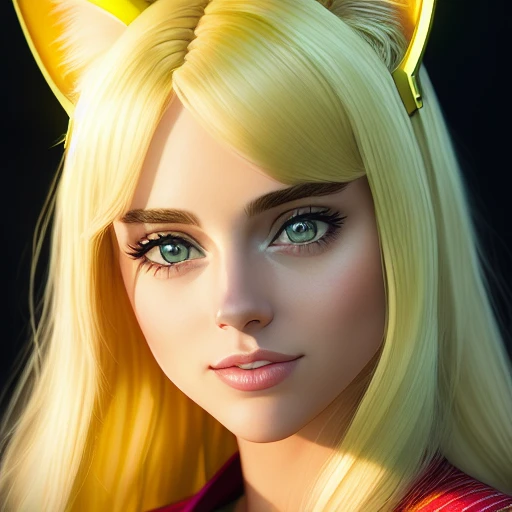 1girl, solo, photograph, photorealism, woman in her 20s, american, yellow hair, blonde hair, bronze hair, light hair, blonde, cat_ears, animal_ears,  blonde hair,   incredibly detailed beauty, Natalie Dyer, Elizabeth Teeter,  Scarlet Johanson, looking_at_camera,   highly detailed,   ring light, Kodak photograph, photorealistic, AGFA Colors,  rim lighting,