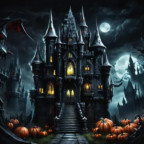 ((realistic,digital art)), (hyper detailed),h4l0w3n5l0w5tyl3DonMD4rk Vampire's Castle, Ominous, Haunted, Coffins, Vampire's Lair Lighting, Dark Fantasy, <lora:h4l0w3n5l0w5tyl3DonMD4rk-XLv1:1>