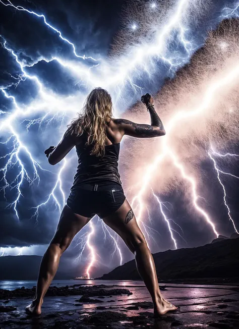 photo of sks woman as electro covered with lightning thunders, ((lightning coming out of body)), ((covered in electricity)), unleashing a powerful lightning attack, lightning bolts surging throughout <lora:locon_conceptlightning_v1_from_v1_64_32:1> lghtnngprsn, natural lighting, by Jimmy Nelson
<lora:locon_anetanewer_v2_from_v2_64_32:0.4> <lora:locon_newer_v2_from_v2_64_32:0.4> <lora:locon_neweraneta_v1_from_v1_64_32:0.4> <lora:lora-f000f-aneta:0.4>,
<lora:add_detail:0.7>
cinematic, intricate details, 32K, UHD, HDR, ultra-realism, action background (heavy damage and debris), ultra-detailed, 32k, intricate, cinematic composition, IMAX, stunning image, trending, amazing art, cinematic color grade, dramatic lighting
(lightning), electrical surges through the body, covered in electricity