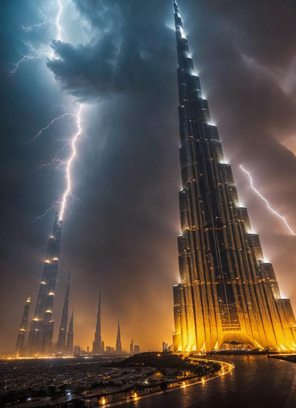 photo of big thunder storm over ((in Dubai, at the Burj Khalifa)) lightning thunders, ((covered in electricity)), unleashing a powerful lightning attack, lightning bolts surging throughout <lora:locon_conceptlightning_v1_from_v1_64_32:1> lghtnngprsn, natural lighting, by Jimmy Nelson
<lora:add_detail:0.7>
cinematic, intricate details, 32K, UHD, HDR, ultra-realism, action background (heavy damage and debris), ultra-detailed, 32k, intricate, cinematic composition, IMAX, stunning image, trending, amazing art, cinematic color grade, dramatic lighting
(lightning), electrical surges, covered in electricity