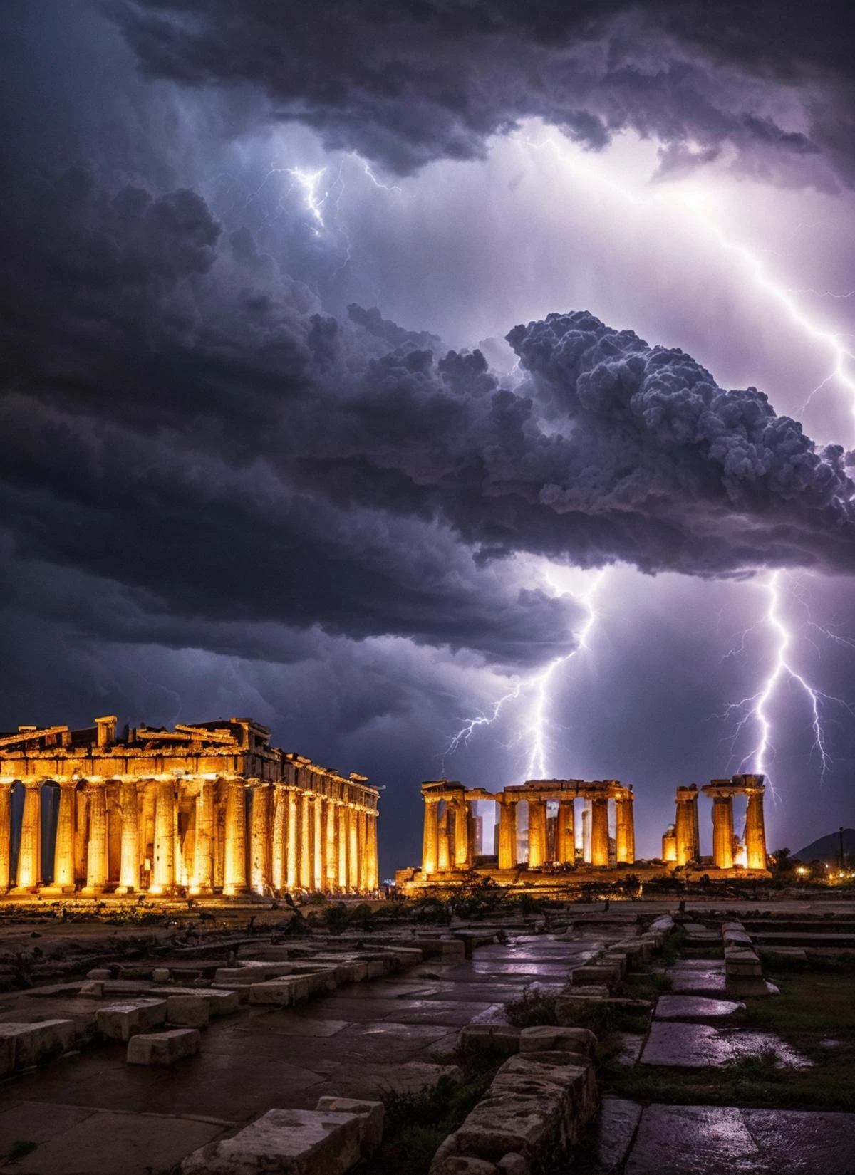 photo of big thunder storm over ((in athens, at the parthenon)) lightning thunders, ((covered in electricity)), unleashing a powerful lightning attack, lightning bolts surging throughout <lora:locon_conceptlightning_v1_from_v1_64_32:1> lghtnngprsn, natural lighting, by Annie Leibovitz
<lora:add_detail:0.7>
cinematic, intricate details, 32K, UHD, HDR, ultra-realism, action background (heavy damage and debris), ultra-detailed, 32k, intricate, cinematic composition, IMAX, stunning image, trending, amazing art, cinematic color grade, dramatic lighting
(lightning), electrical surges, covered in electricity