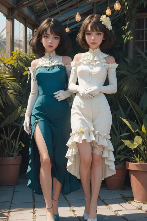 (ultra realistic,32k, masterpiece:1.2),(high detailed skin:1.1),( high quality:1.1),
intricate detail,
(detailed realistic background:1.3),
realistic lighting,
[cinematic lighting|sunset lighting],
hyperrealism,
soothing tones,
muted colors,
high contrast,
soft light,
sharp,
artistic photoshoot,
an old greenhouse overgrown with plants, cottagecore style, golden hour, lights, feet,full body,standing
1girl, <lora:kaedetakagaki-nvwls-v1:0.8> lifeKaede, heterochromia, green eyes, blue eyes, hair flower, victorian dress, bare shoulders, green and white dress, white gloves, elbow gloves,