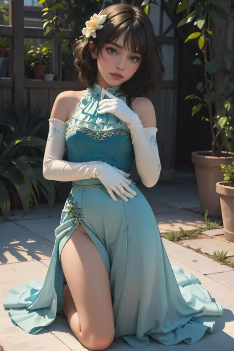 (ultra realistic,32k, masterpiece:1.2),(high detailed skin:1.1),( high quality:1.1),
intricate detail,
(detailed realistic background:1.3),
realistic lighting,
[cinematic lighting|sunset lighting],
hyperrealism,
soothing tones,
muted colors,
high contrast,
soft light,
sharp,
artistic photoshoot,
an old greenhouse overgrown with plants, cottagecore style, golden hour, lights, feet,full body,kneeling
1girl, <lora:kaedetakagaki-nvwls-v1:0.8> lifeKaede, heterochromia, green eyes, blue eyes, hair flower, victorian dress, bare shoulders, green and white dress, white gloves, elbow gloves,