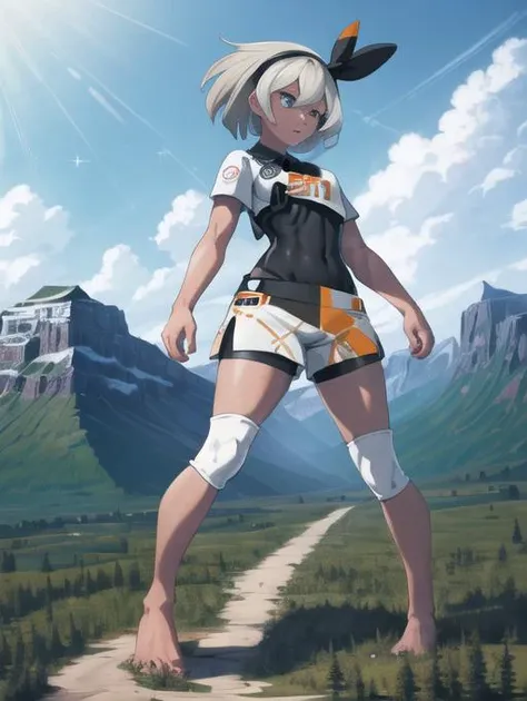 beautiful, masterpiece, best quality, extremely detailed face, perfect lighting, 1girl, solo, grey eyes, <lora:Bea:0.9>,bea \(pokemon\), bodysuit, black bodysuit, print shirt, print shorts, knee pads, clenched fist, masterpiece, ((official art)), (detailed eyes, deep eyes), (1girl:1.33, solo), full body, narrow eyes, symmetrical eyes, symmetrical face, perfect arms, perfect hands, perfect face, perfect legs, perfect feet, <lora:more_details:0.7>, dress covering legs
<lora:giantess:1>, mountain range destruction, crater,s GTSGiga, size difference, giga giantess, 1girl, solo, giga giantess kneeling over a mountain:1.5, giga giantess looming over a tiny mountain, legs spread:1.5, , blue sky, looking down, outdoors, (gts:1.2), (in distance:1.2), standing, highres, detailed eyes, perfect eyes, beautiful eyes, perfect face, distant view, full body BREAK (16k, highres, high quality, masterpiece, ultra detailed, perfect lighting:1.1), 1girl,
destruction, rampage, huge craters, ravines, cracks in the ground, earthquake, smoke, fire, destroyed city, ruins, rubble, debris, crumbling,