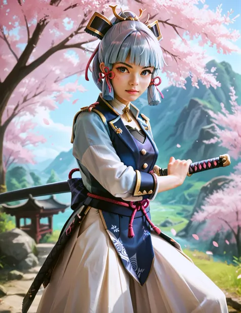 score_9, score_8_up, score_7_up, (((realistic))),
battoujutsu sword stance, ready to draw,sheath,
kamisato ayaka,
 solo,looking at viewer,
(scenery, east asian background),cherry blossoms,
 <lora:battoujutsu_sword_stance:0.8>