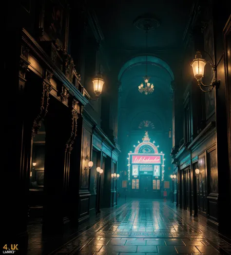 Legend of Zelda style Neon noir Masterpiece, 4K, beautiful design, absurdres, ,lh_room, a bedroom with a bed and a chandelier, (masterpiece:1.5) (best quality) (detailed) (intricate) (8k) (HDR) (wallpaper) (cinematic lighting) (sharp focus) . Cyberpunk, dark, rainy streets, neon signs, high contrast, low light, vibrant, highly detailed . Vibrant, fantasy, detailed, epic, heroic, reminiscent of The Legend of Zelda series