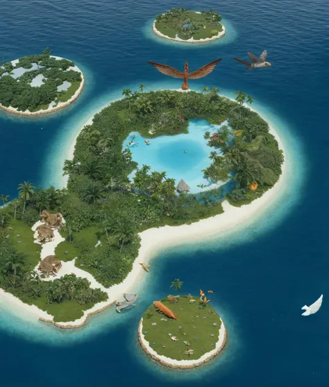 Creatures that live on floating islands may have unique features for navigation between islands, such as wings or fins adapted to flight.