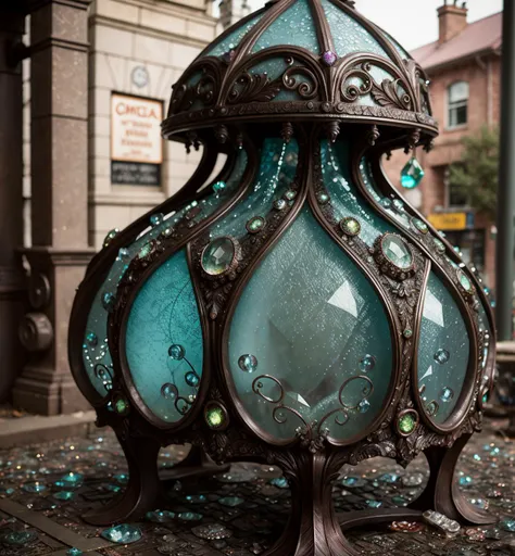 Grunge style A photograph of dress transparent, gem, details, art nouveau octane render, detailed scene, magical items, highly detailed scene, masterpiece, <lora:ornate:1.9> . 3D, sculptural, textured, handmade, vibrant, fun . Textured, distressed, vintage, edgy, punk rock vibe, dirty, noisy